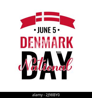 Typographie de la Journée nationale du Danemark. Fête du 5 juin. Modèle vectoriel pour bannière, prospectus, cartes de vœux, etc Illustration de Vecteur