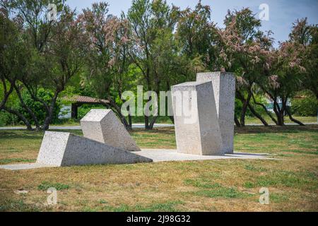 Pointe de grave, Gironde, France – Un mémorial aux Marines royales sur l'opération Frankton, souvent connue sous le nom de héros Cockleshell Banque D'Images