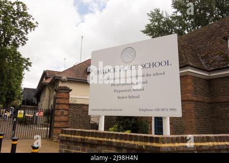 Ibstock place School Signage, Clarence Lane, Roehampton, Londres, SW15, Angleterre, Royaume-Uni Banque D'Images