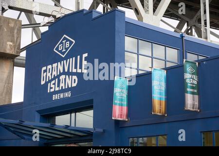 Granville Island Brewing Company, située sur Granville Island, Vancouver, C.-B., Canada Banque D'Images