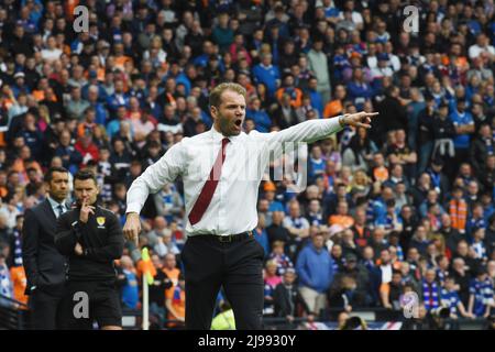 Hampden Park.Glasgow.Écosse, Royaume-Uni. 21st mai 2022. Rangers contre le cœur du Midlothian. Finale de coupe écossaise 2022 Gestionnaire de coeurs Robbie Neilson crédit: eric mccowat/Alay Live News Banque D'Images