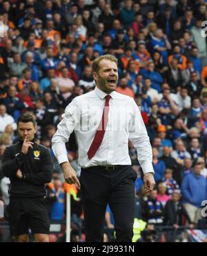 Hampden Park.Glasgow.Écosse, Royaume-Uni. 21st mai 2022. Rangers contre le cœur du Midlothian. Finale de coupe écossaise 2022 Gestionnaire de coeurs Robbie Neilson crédit: eric mccowat/Alay Live News Banque D'Images