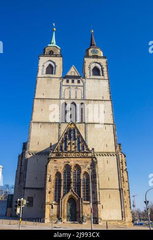 Vue de face de l'église historique Johannes de Magdeburg, Allemagne Banque D'Images