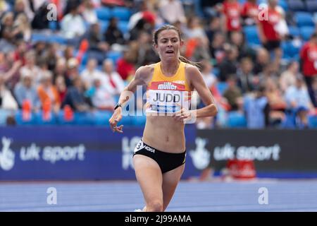 Birmingham, Angleterre. 21st mai 2022. Jessica Judd (GBR) dans la course féminine 5000m lors de l’épreuve d’athlétisme de la Müller Diamond League au stade Alexander à Birmingham, en Angleterre. Credit: Sports pics / Alamy Live News Banque D'Images