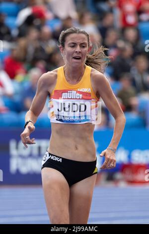 Birmingham, Angleterre. 21st mai 2022. Jessica Judd (GBR) dans la course féminine 5000m lors de l’épreuve d’athlétisme de la Müller Diamond League au stade Alexander à Birmingham, en Angleterre. Credit: Sports pics / Alamy Live News Banque D'Images