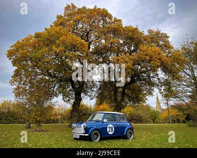 Tahiti Blue Old Mini Cooper Banque D'Images