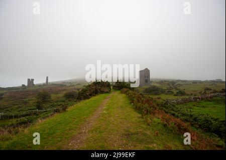 L'arbre de la chambre de pompage Bellingham Papule Jenkin Mine, larbins Cornwall Banque D'Images