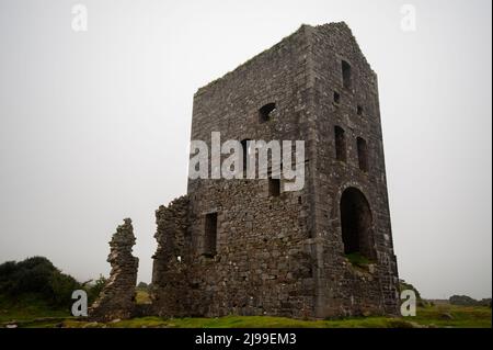 L'arbre de la chambre de pompage Bellingham Papule Jenkin Mine, larbins Cornwall Banque D'Images