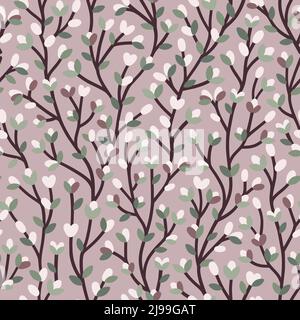 Motif de branches d'arbre de printemps Illustration de Vecteur