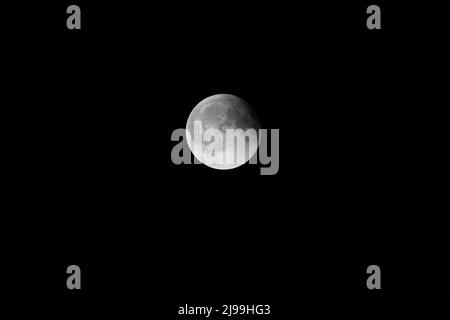 Phases lunaires de l'éclipse lunaire totale de 2022 Banque D'Images