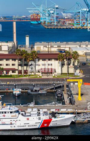 Terminal Island Coast Guard Station, Port de Los Angeles, San Pedro, Californie, États-Unis Banque D'Images