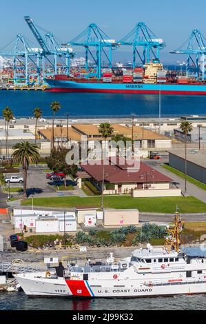 Terminal Island Coast Guard Station, Port de Los Angeles, San Pedro, Californie, États-Unis Banque D'Images