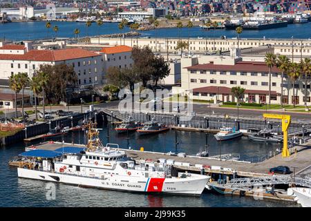 Terminal Island Coast Guard Station, Port de Los Angeles, San Pedro, Californie, États-Unis Banque D'Images