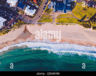 Vue aérienne de la plage de Mollymook, Shoalhaven, Nouvelle-Galles du Sud, Australie Banque D'Images