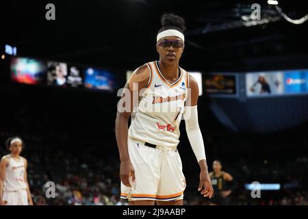 LAS VEGAS, NV - 21 MAI : match de basket-ball entre Las Vegas Aces et Phoenix Mercury lors de la WNBA 2022 au Michelob Ultra Arena le 21 mai 2022 à Las Vegas, États-Unis. (Photo de Louis Grasse/) Banque D'Images