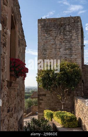 mur de la ville médiévale de pals sur la costa brava Banque D'Images