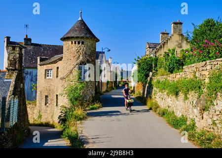 France, Morbihan, Golfe du Morbihan, Ile aux Moines, le Bourg Banque D'Images