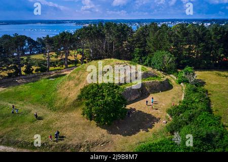 France, Morbihan, Golfe du Morbihan, Larmor Baden, Ile de Gavrinis, Cairn de Gavrinis datant de 3500 av. J.-C., Banque D'Images