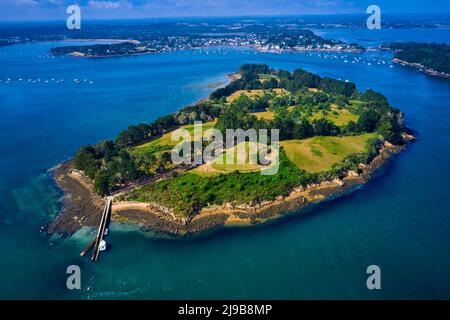 France, Morbihan, Golfe du Morbihan, Larmor Baden, Ile de Gavrinis, Cairn de Gavrinis datant de 3500 av. J.-C., Banque D'Images