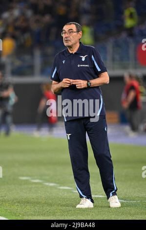 Foto Fabrizio Corradetti / LaPresse21 Maggio 2022 Roma, Italia sport calcio SS Lazio vs Hellas Verona - Campionato di calcio série A TIM 2021/2022 - Stadio Olimpico. Nella foto: Maurizio Sarri coach (SS Lazio) 21st mai 2022 Rome, Italie sport football SS Lazio vs Hellas Verona - Italien football Championship League A TIM 2021/2022 - Olimpico Stadium in the pic: Maurizio Sarri coach (SS Lazio) Banque D'Images