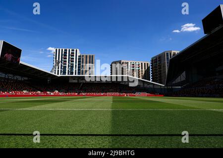 Brentford Community Stadium, Londres, Royaume-Uni. 22nd mai 2022. Premier League football, Brentford versus Leeds; vue générale du stade communautaire et du terrain de Brentford crédit: Action plus Sports/Alay Live News Banque D'Images