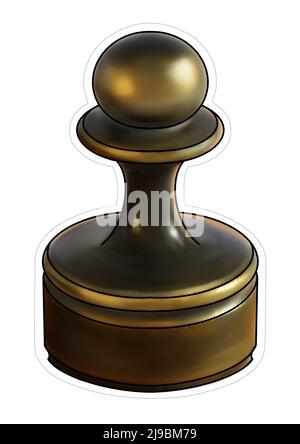 Rare échecs pawn.Old Soviet échecs.Chess de l'URSS.dessin d'une pièce d'échecs,basé sur une photo d'un ancien jeu d'échecs.Black échecs pièce pawn.use pour la conception Banque D'Images