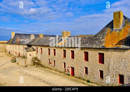 France, Morbihan (56), Port-Louis, la citadelle de Port-Louis réaménagée par Vauban à l'entrée du port de Lorient, musée de la Compagnie des Banque D'Images