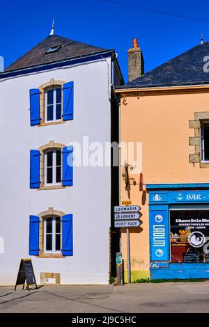 France, Morbihan, île de Groix, le Bourg Banque D'Images