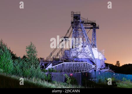 Bucyrus Erie 1150 a conservé la ligne de dragline à la RSPB St Aidan's à Swillington, Leeds, West Yorkshire Banque D'Images