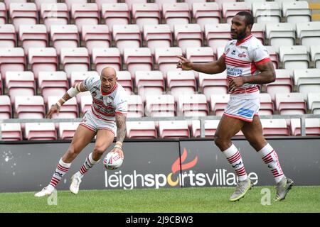 Leigh, Angleterre - 22nd mai 2022 - Blake Ferguson des Centurion de Leigh marque son quatrième essai. Rugby League Betfred Championship Leigh Centurions vs Workington Town au Leigh Sports Village Stadium, Leigh, Royaume-Uni Dean Williams Banque D'Images