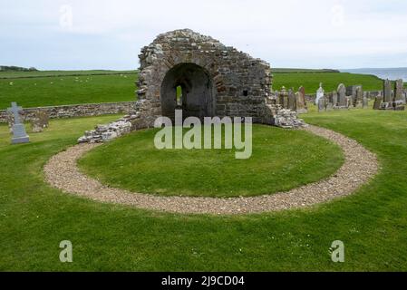 L'église Ronde de St Nicolas à Earl's Bu, près de Orphir. La partie continentale des Orcades, Ecosse, Royaume-Uni Banque D'Images