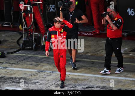 Charles Leclerc (mon) Ferrari a pris sa retraite de la course. Grand Prix d'Espagne, dimanche 22nd mai 2022. Barcelone, Espagne. Banque D'Images