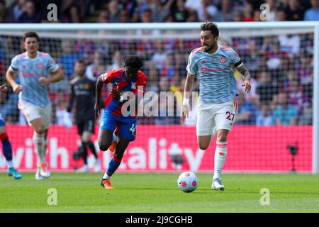 Londres, Royaume-Uni. 22nd mai 2022 ; Selhurst Park, Crystal Palace, Londres, Angleterre ; Premier League football, Crystal Palace contre Manchester United: Alex Telles de Manchester United Credit: Action plus Sports Images/Alamy Live News Banque D'Images