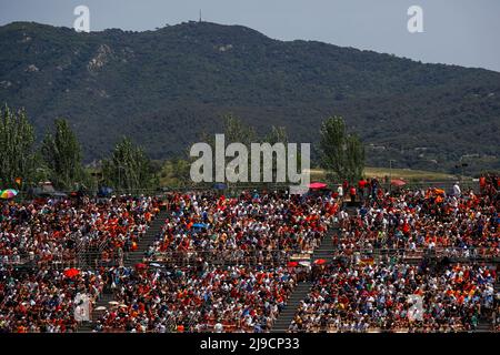 Spectateurs, fans pendant la Formule 1 Pirelli Grand Premio de Espana 2022, 6th tour du Championnat du monde de Formule 1 FIA 2022, sur le circuit de Barcelone-Catalunya, du 20 au 22 mai 2022 à Montmelo, Espagne - photo Xavi Bonilla / DPPI Banque D'Images