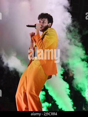 Sunrise FL, États-Unis. 21st mai 2022. Sebastian Yatra se produit pendant le concert Amor La Musica à la FLA Live Arena le 21 mai 2022 à Sunrise, Floride. Crédit : Mpi04/Media Punch/Alamy Live News Banque D'Images