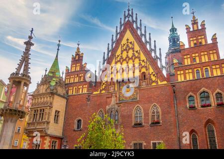 Hôtel de ville à Wroclaw, Pologne destination de voyage Banque D'Images