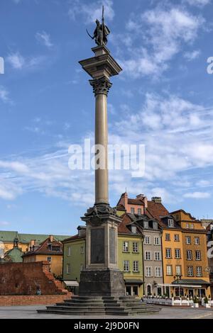 VARSOVIE, POLOGNE - 14 MAI 2022 : vue de la colonne de Sigismund dans Zamplac kowy Banque D'Images