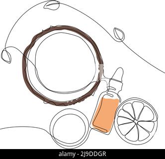 Concept minimal de soins de la peau remèdes naturels à base de plantes Illustration de Vecteur