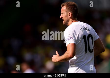 Carrow Road, Norwich, Norforlk, Royaume-Uni. 22nd mai 2022. Premier League football, Norwich contre Tottenham; Harry Kane de Tottenham Hotspur crédit: Action plus Sports/Alay Live News Banque D'Images