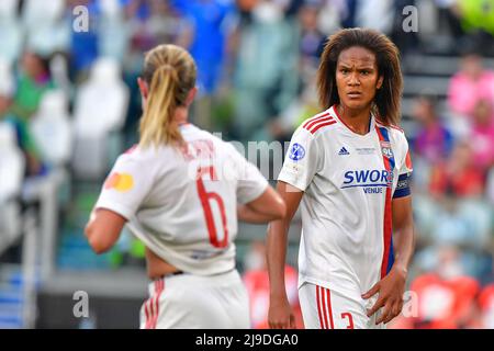 Turin, Italie. 21st, mai 2022. Wendie Renard (3) de l’Olympique Lyon vu lors de la finale de la Ligue des champions des femmes de l’UEFA entre Barcelone et l’Olympique Lyon au stade Juventus de Turin. (Crédit photo: Gonzales photo - Tommaso Fimiano). Banque D'Images