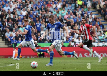 Leicester, Royaume-Uni. 22nd mai 2022. Jamie Vardy #9 de Leicester City sur l'attaque à Leicester, Royaume-Uni, le 5/22/2022. (Photo de James Heaton/News Images/Sipa USA) crédit: SIPA USA/Alay Live News Banque D'Images