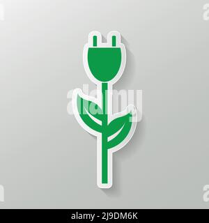 Logo ou emblème écologique de la fiche d'alimentation, illustration vectorielle Illustration de Vecteur