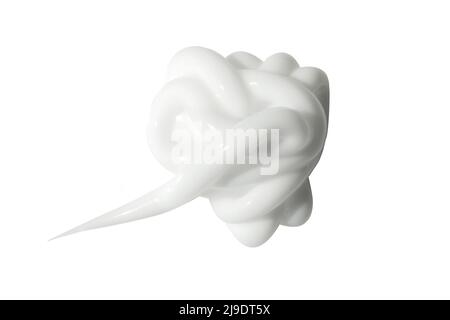 Texture crème Squeeze de nuance de contour isolé sur fond blanc. Crème pour le visage, mousse, gel ou lotion pour le corps, échantillon de maquillage. Maquillage pour visage photo Banque D'Images