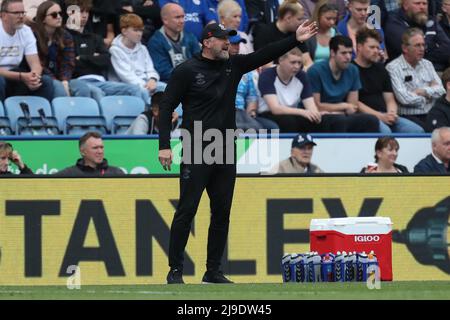 Leicester, Royaume-Uni. 22nd mai 2022. Ralph Hasenhüttl responsable de Southampton gestes et réagit pendant le match à Leicester, Royaume-Uni, le 5/22/2022. (Photo de James Heaton/News Images/Sipa USA) crédit: SIPA USA/Alay Live News Banque D'Images