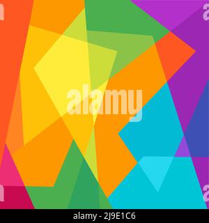 motif abstrait vectoriel polygonal coloré, dominé par des couleurs chaudes Banque D'Images