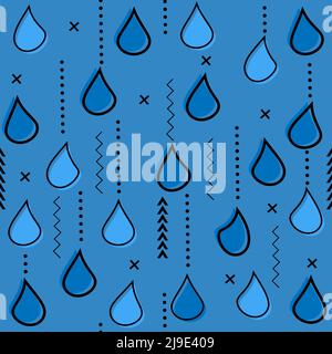 Motif sans coutures et eau. Répétition de géométrie memphis. Design pour décoration murale, carte postale, affiche, brochure, chemise, etc Illustration de Vecteur