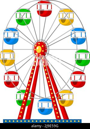 Ferris Wheel isolé sur fond blanc Illustration de Vecteur