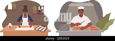 Plat de cuisine de chef, recette culinaire professionnelle Illustration de Vecteur