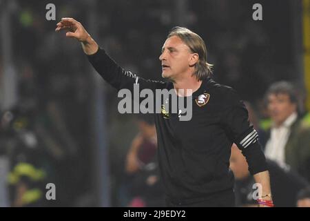 Salerno, Italie. 22nd mai 2022. Davide Nicola Coach (US Salernitana 1919) pendant la série Un match de 2021/22 entre US Salernitana 1919 et Udinese Calcio Arechi Stadium (Credit image: © Agostino Gemito/Pacific Press via ZUMA Press Wire) Banque D'Images