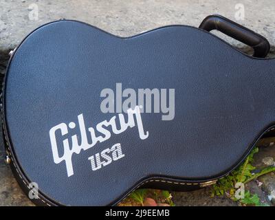 cas de guitare gibson sg Banque D'Images